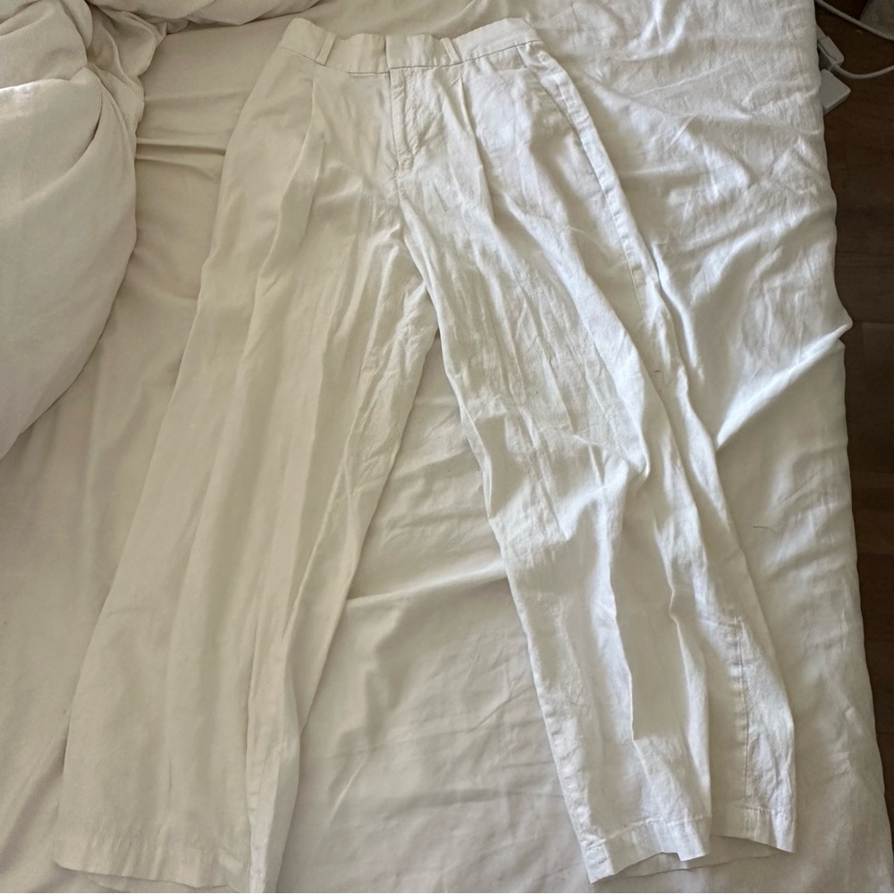 Uniqlo Linen Blend Wide Leg Trousers